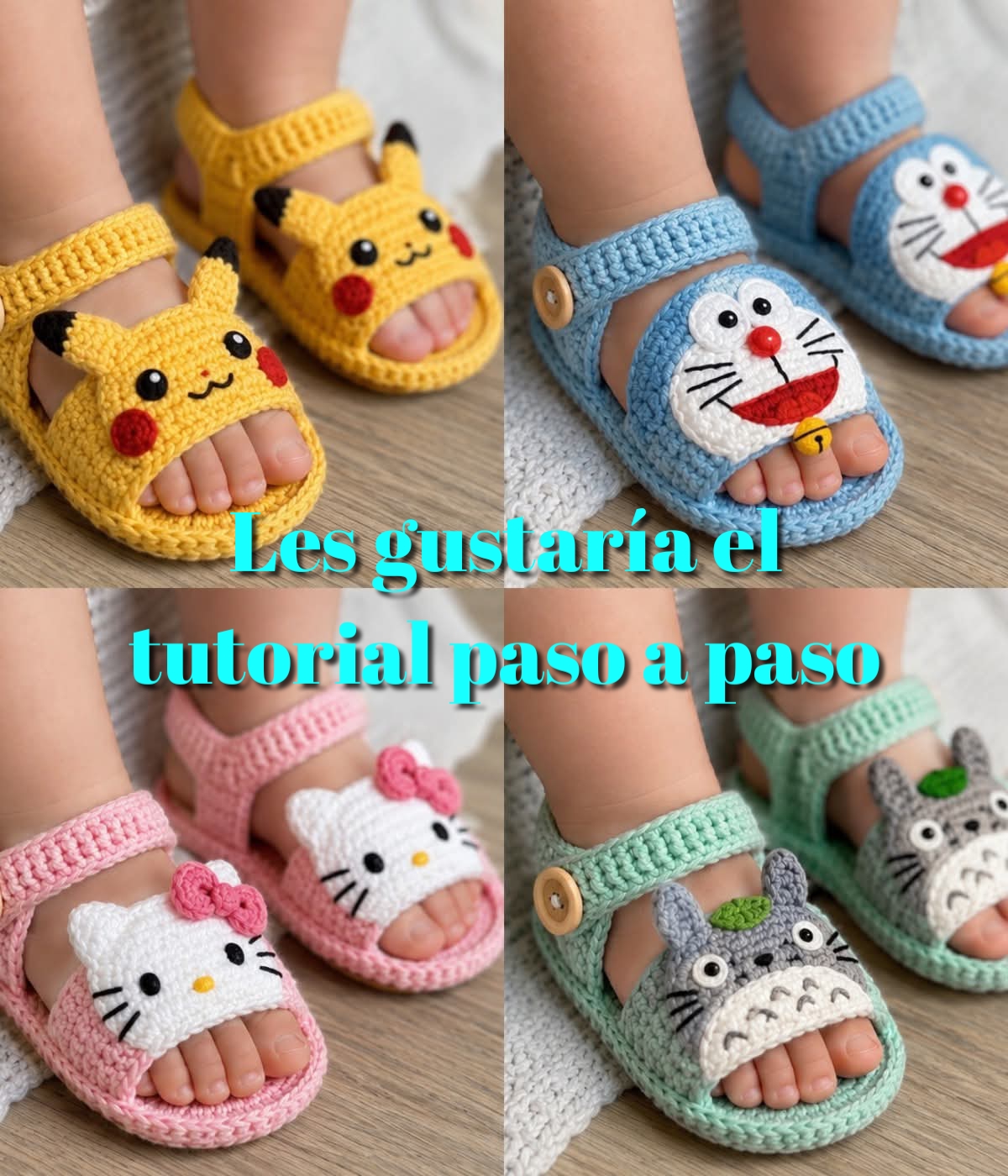 Lee más sobre el artículo Sandalias para bebés de dibujos animados a ganchillo