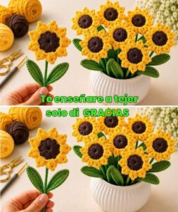 Lee más sobre el artículo Flores Crochet amarilla tutorial